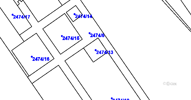 Parcela st. 2474/13 v KÚ Svinov, Katastrální mapa