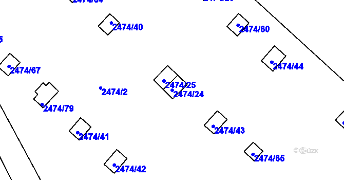 Parcela st. 2474/24 v KÚ Svinov, Katastrální mapa