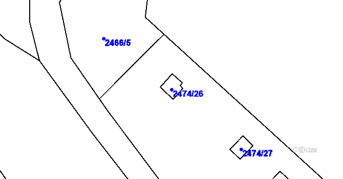 Parcela st. 2474/26 v KÚ Svinov, Katastrální mapa