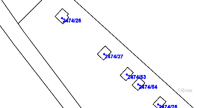 Parcela st. 2474/27 v KÚ Svinov, Katastrální mapa