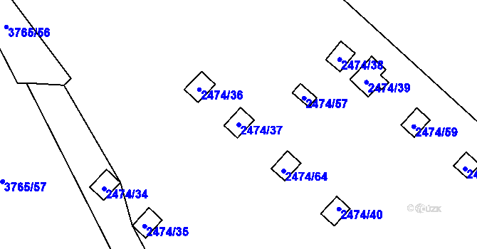 Parcela st. 2474/37 v KÚ Svinov, Katastrální mapa