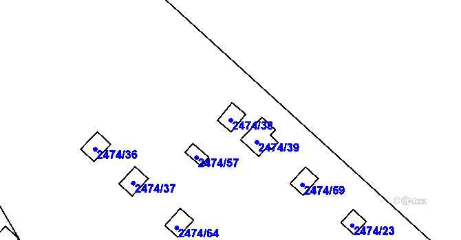 Parcela st. 2474/38 v KÚ Svinov, Katastrální mapa