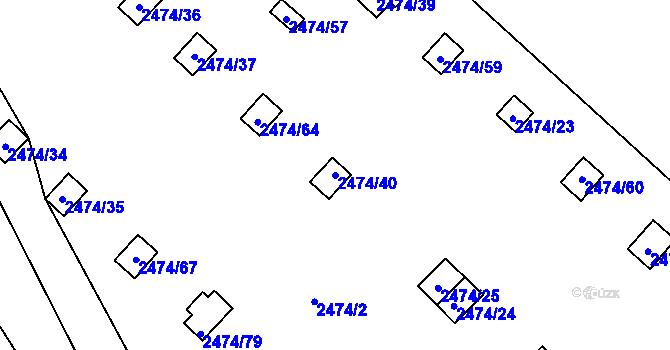 Parcela st. 2474/40 v KÚ Svinov, Katastrální mapa