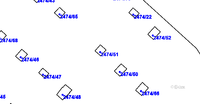 Parcela st. 2474/51 v KÚ Svinov, Katastrální mapa