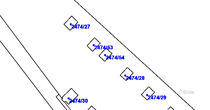 Parcela st. 2474/54 v KÚ Svinov, Katastrální mapa