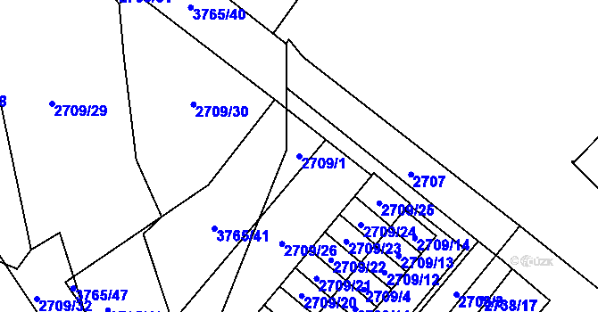 Parcela st. 2709/1 v KÚ Svinov, Katastrální mapa
