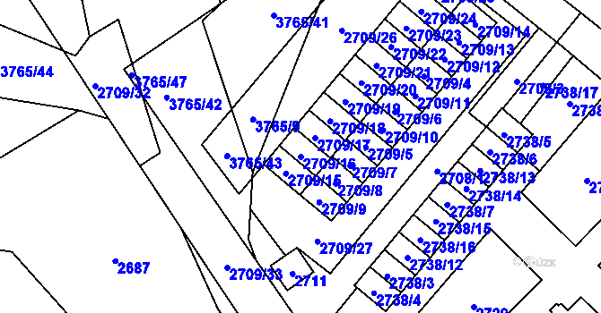 Parcela st. 2709/16 v KÚ Svinov, Katastrální mapa