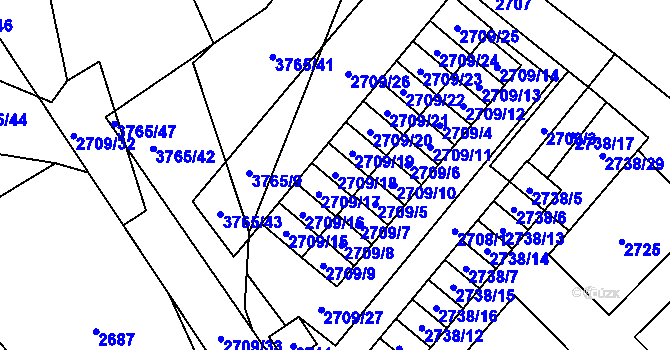 Parcela st. 2709/18 v KÚ Svinov, Katastrální mapa