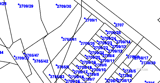Parcela st. 2709/26 v KÚ Svinov, Katastrální mapa