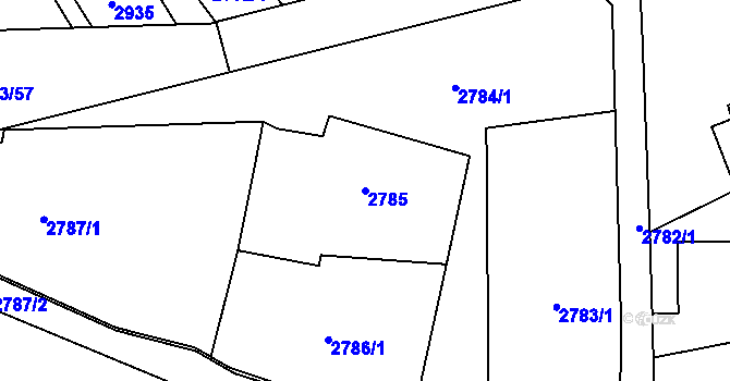 Parcela st. 2785 v KÚ Svinov, Katastrální mapa