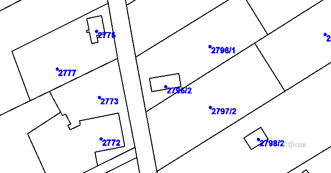 Parcela st. 2796/2 v KÚ Svinov, Katastrální mapa