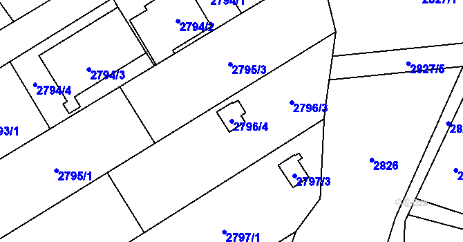 Parcela st. 2796/4 v KÚ Svinov, Katastrální mapa