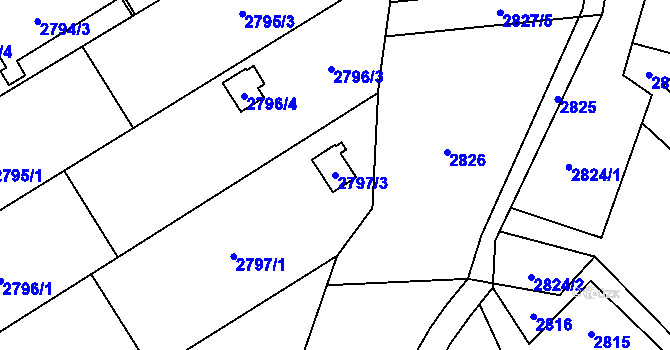 Parcela st. 2797/3 v KÚ Svinov, Katastrální mapa