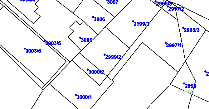 Parcela st. 2999/2 v KÚ Svinov, Katastrální mapa