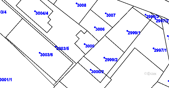 Parcela st. 3005 v KÚ Svinov, Katastrální mapa