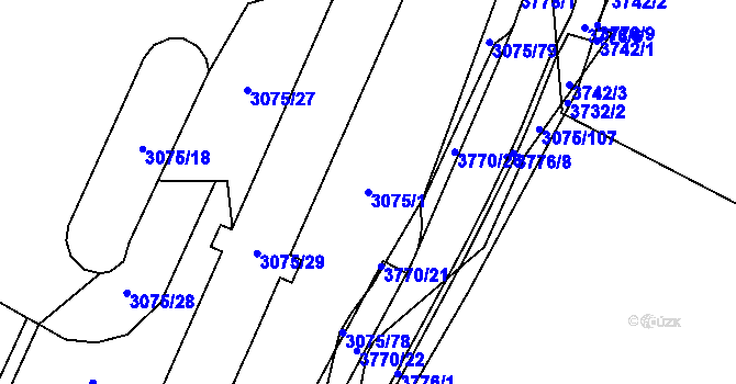 Parcela st. 3075/1 v KÚ Svinov, Katastrální mapa