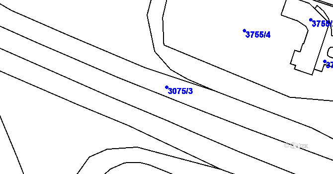 Parcela st. 3075/3 v KÚ Svinov, Katastrální mapa