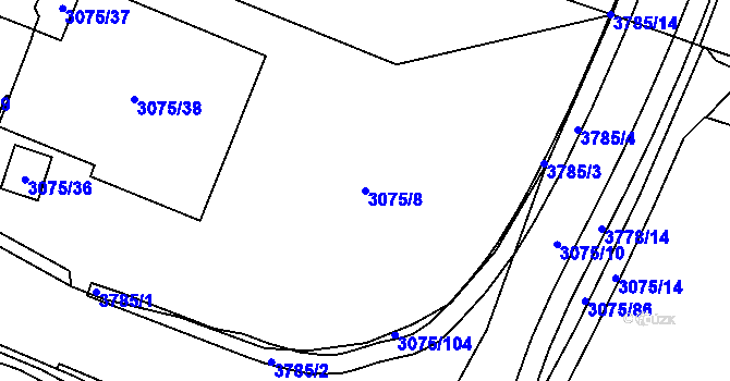 Parcela st. 3075/8 v KÚ Svinov, Katastrální mapa