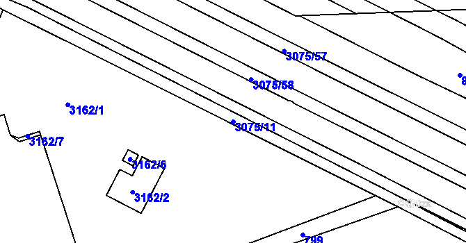 Parcela st. 3075/11 v KÚ Svinov, Katastrální mapa