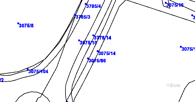 Parcela st. 3075/14 v KÚ Svinov, Katastrální mapa