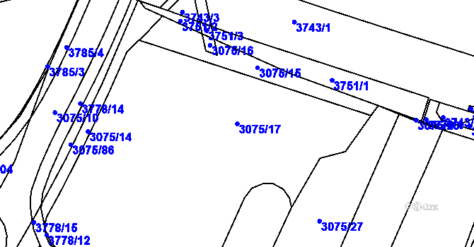 Parcela st. 3075/17 v KÚ Svinov, Katastrální mapa