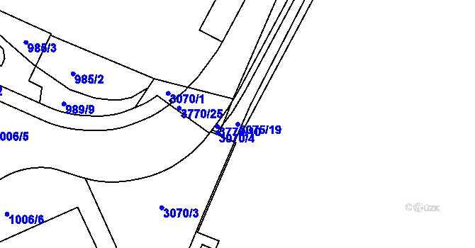 Parcela st. 3075/19 v KÚ Svinov, Katastrální mapa