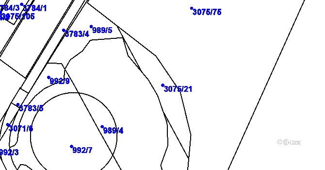 Parcela st. 3075/21 v KÚ Svinov, Katastrální mapa