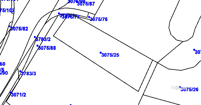 Parcela st. 3075/25 v KÚ Svinov, Katastrální mapa