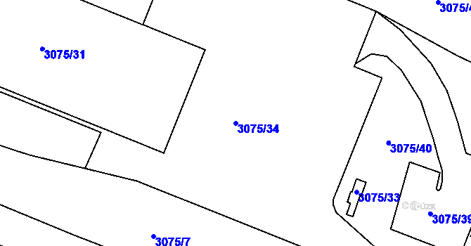 Parcela st. 3075/34 v KÚ Svinov, Katastrální mapa