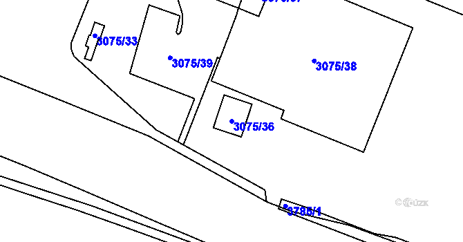 Parcela st. 3075/36 v KÚ Svinov, Katastrální mapa