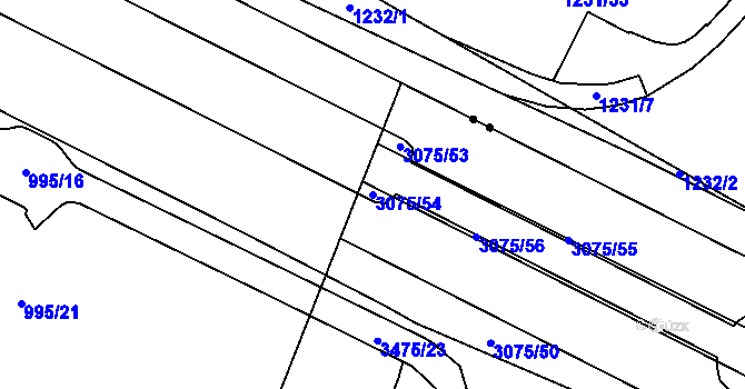 Parcela st. 3075/54 v KÚ Svinov, Katastrální mapa