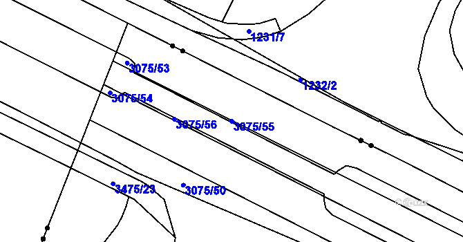 Parcela st. 3075/55 v KÚ Svinov, Katastrální mapa