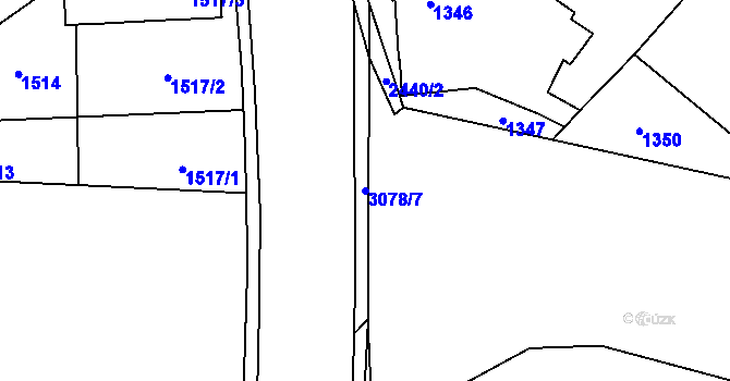 Parcela st. 3078/7 v KÚ Svinov, Katastrální mapa