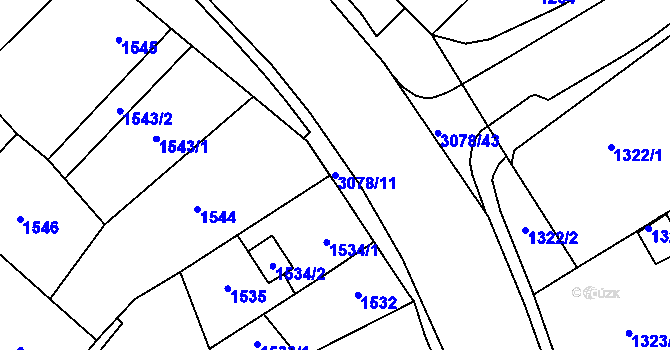 Parcela st. 3078/11 v KÚ Svinov, Katastrální mapa