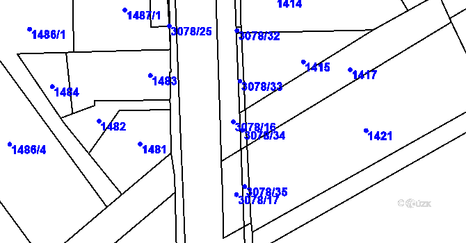 Parcela st. 3078/16 v KÚ Svinov, Katastrální mapa