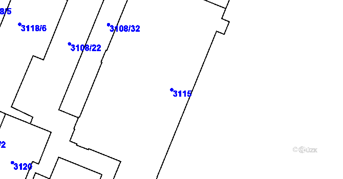 Parcela st. 3115 v KÚ Svinov, Katastrální mapa