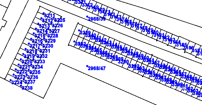 Parcela st. 3287 v KÚ Svinov, Katastrální mapa