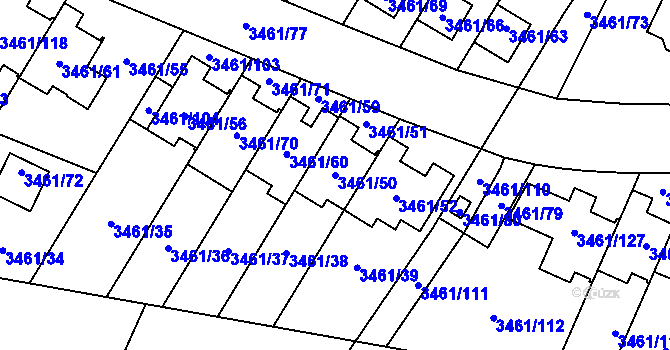 Parcela st. 3461/50 v KÚ Svinov, Katastrální mapa