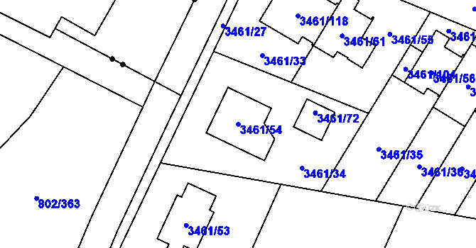 Parcela st. 3461/54 v KÚ Svinov, Katastrální mapa
