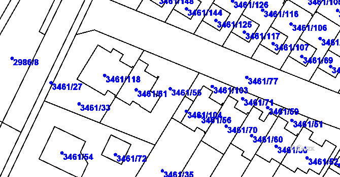 Parcela st. 3461/55 v KÚ Svinov, Katastrální mapa