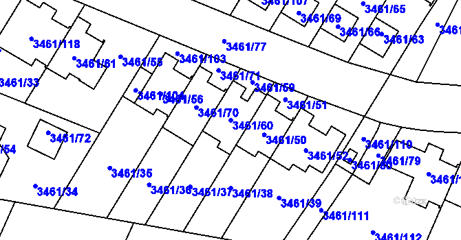 Parcela st. 3461/60 v KÚ Svinov, Katastrální mapa