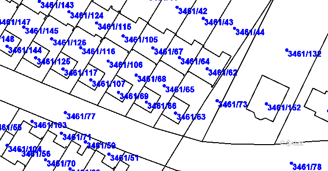 Parcela st. 3461/65 v KÚ Svinov, Katastrální mapa