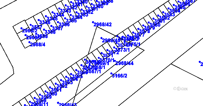 Parcela st. 3571 v KÚ Svinov, Katastrální mapa