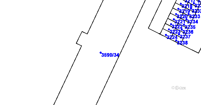 Parcela st. 3590/34 v KÚ Svinov, Katastrální mapa