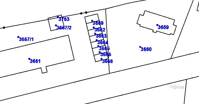 Parcela st. 3666 v KÚ Svinov, Katastrální mapa
