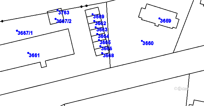 Parcela st. 3668 v KÚ Svinov, Katastrální mapa