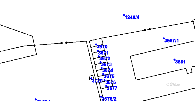 Parcela st. 3671 v KÚ Svinov, Katastrální mapa