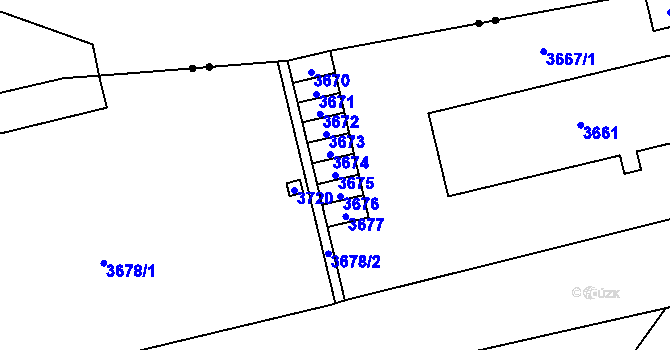 Parcela st. 3675 v KÚ Svinov, Katastrální mapa