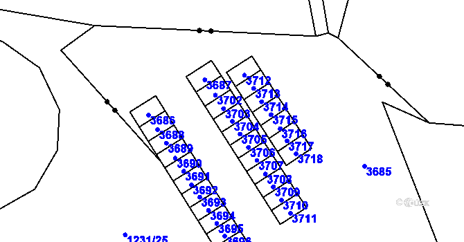Parcela st. 3704 v KÚ Svinov, Katastrální mapa