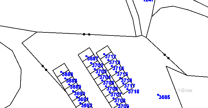 Parcela st. 3712 v KÚ Svinov, Katastrální mapa
